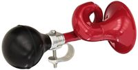 Coolrunner Bugle Horn, Retro Clown Horn, Kids Bike Horn, Classic Vintage Metal Twist Loudspeaker Siren Hooter Snail Air Horn for Vehicles Bicycles Golf Cart (Red)