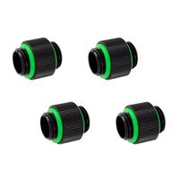 Bitspower Touchaqua G1/4" Male to Male Extender Fitting, Glorious Black, 4-Pack