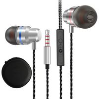 TropSetil Earbuds Stereo Headphones in-Ear Bass Earphones with Microphone Mic and Volume Control 3.5mm Plug Compatible Multiple Audio Devices