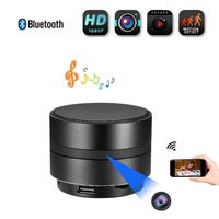 HD 4K Bluetooth Speaker WiFi Hidden Spy Camera Wireless Stereo Music Home Motion Detection Night Vision Camera Security System Video Remote View Camera Monitor Office for Home@Laing-H