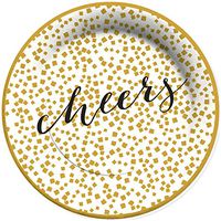 X&O Paper Goods 8 Count Decorative Paper Dinner Plates, Easy Clean Up, Measures 10.5" - Holiday Cheer