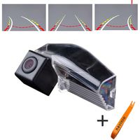 Car Revering Backup Camera with Trajectory Lines, Waterproof Rear-view License Plate Parking Camera for Mazda2 / Mazda3