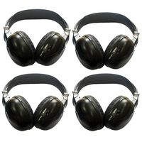 4 Pack of Wireless IR Headband Folding Headset Wireless Headphone Portable with Music Video TV Mp3 DVD CD Player Listening Base LCD FM