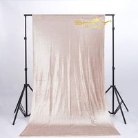 Sequin Curtains 2 Panels 4FTx10FT Glitter Backdrop Curtain Champagne Sequin Backdrop for Photo Booth-191011E