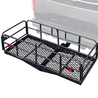 OKLEAD Hitch Mount Cargo Carrier 60" x 24" x 14.4" Luggage Basket Folding Cargo Rack Rear Hitch Tray 420 Lbs Fit Receiver for SUV Car Pickup