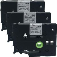 NEOUZA 3PK Compatible for Brother P-Touch Laminated TZe TZ Label Tape Cartridge 12mm x 8m (TZe-M931 Black on Matte Silver)