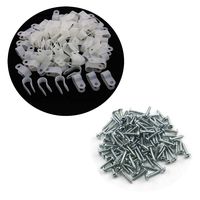 Heyous 100pcs 2/5 inch (10.4mm) R-Type Cable Clamp Nylon Wire Hose Tube Fastener Fixed Cable Tie Mount Organizer Holder R Type Cable Clip with Mounting Screw White