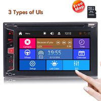 2 Din Car Radio DVD Player in Dash GPS Navigation Stereo for Double Din Universal Vehicle USB/SD for Video MP3 MP4 in-car Entertainment System Handsfree Bluetooth + IR Remote Control