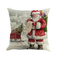Hemlock Christmas Pillow Covers, Square Pillow Cases Happy Santa Claus Sofa Cushion Covers (H)