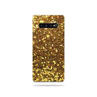 MightySkins Skin Compatible with Samsung Galaxy S10 Plus - Gold Dazzle | Protective, Durable, and Unique Vinyl Decal wrap Cover | Easy to Apply, Remove, and Change Styles | Made in The USA