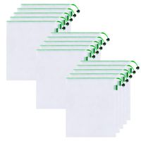 Ecowaare 15 Pack Reusable Produce Bags, See Through Zero Waste Mesh Bags for Grocery Shopping Fruit Vegetable and Toys Storage, Eco Friendly and BPA Free - Medium Size 12"x14"