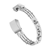 Wearlizer Compatible Metal Fitbit Alta Bands for Women Small Fitbit Alta hr Women Metal Replacement Bands Accessories Straps Bracelet Bangle Wrist Bands Small Large (Silver)