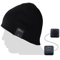 Bluetooth Beanie Music Hat,Coeuspow V4.1 Wireless Smart Beanie Music Cap with HD Stereo Speaker,Built-in Mic & CVC 6.0 Noise Cancelling Microphone for Running Skiing Skating Black