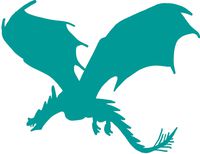 hBARSCI Flying Dragon Vinyl Decal - 5 Inches - for Cars, Trucks, Windows, Laptops, Tablets, Outdoor-Grade 2.5mil Thick Vinyl - Turquoise