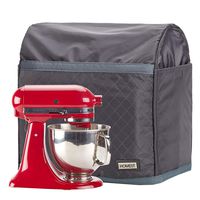 HOMEST Stand Mixer Quilted Dust Cover with Pockets Compatible with KitchenAid Tilt Head 4.5-5 Quart, Grey (Patent Pending)