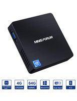 【New Version】 Mini PC Intel Celeron N3350(up to 2.4GHz) Windows 10 Pro(64-bit) Fanless PC Mini, 4GB LPDDR4/ 64GB eMMC, 2.4G/5G Dual WiFi, 4K HD, HDMI/VGA Ports, Gigabit Ethernet, BT 4.2, 3X USB3.0