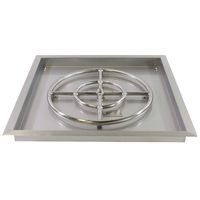 Celestial Fire Glass 24" X 24" Stainless Steel Drop-in Fire Pit Pan w/ 18" Burner