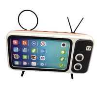 salaheiyodd Portable Wireless Bluetooth Speaker with Cell Phone Stand Holder,Retro TV Design Handsfree for 5.0-6.5inch Smart Phone (Orange)