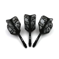 CUESOUL Integrated Dart Shaft and Flights L-Dart Shaft 21mm,Black Skull Dart Flights