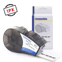 Freshworld Compatible Label Tape Replacement for High Adhesion 3/4 Vinyl Film Label Tape M21-750-595-WT Black on White,0.75" Width, 21' Length,for Brady BMP21-PLUS,IDPAL, LABPAL Label Maker Printer,1P