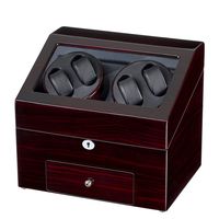 JQUEEN Automatic Wood Watch Winder Display Box 4+9 Storages
