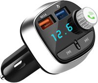 Bluetooth 5.0 FM Transmitter for Car, ACLIN QC3.0 Wireless Bluetooth FM Radio Adapter and Receiver, Hands-Free Calling, Car Charger with 2 USB Ports, Music Player Support TF Card, USB Flash (Black)