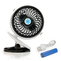Oct17 Portable Stroller Table Fan Rechargeable Battery USB Mini Battery Operated Clip on Mini Desk Fan for Home Office Baby Stroller Car Laptop Study Gym Camping Tent (Black)