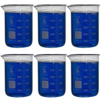 500ml Beaker, Low Form Griffin, Borosilicate 3.3 Glass, Double Scale, Graduated, Karter Scientific 213D18 (Pack of 6)