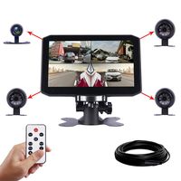 Vsysto Dash cam Backup Camera Front/Rear/Sides 4 Channels Waterproof Lens for Truck/Bus/Trailer/RV/Tractor DVR Camera Recording System with Dual Waterproof Infrared Night Vision Lens, 7.0'' Monitor