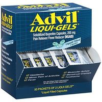 Advil Liqui-Gels Pain Reliever / Fever Reducer Liquid Filled Capsule Refill 200mg Ibuprofen Temporary Pain Relief FamilyValue 2Pack (100Caps)-Asr-Advil