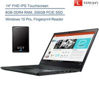2020 Lenovo ThinkPad T470 14" FHD Touchscreen Business Laptop Computer, Intel Core i5-6300U Up to 3.0GHz, 8GB DDR4 RAM, 256GB PCIE SSD, AC WiFi, Windows 10 Pro + EST 320GB External Hard Drive Bundle