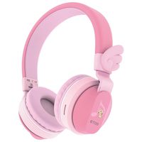 Kids Headphones, Riwbox BT05 Wings Foldable Headphones Wireless Bluetooth Over Ear 85dB/103db Volume Control Wireless Headphones with Mic/TF Card Compatible for iPad/iPhone/PC/Kindle (Pink)