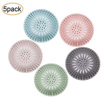 Silicone Hair Catcher Shower Drain Covers, Easy to Install and Clean Suit，Universal Rubber Sink Strainerfor Bathroom Bathtub and Kitchen (5 Pack)