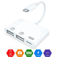 Dual USB Camera Adapter Compatible for iPhone iPad iPod,SZYCD USB Female OTG Digital Adapter with USB3 Camera Connection Kits Data Sync with Charging Port