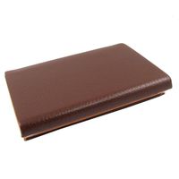 Uxcell Faux Leather Cover Metal Business Name Card Holder/Case, Brown