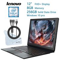 Lenovo ThinkPad 12" IPS FHD 2 in 1 Touchscreen Laptop, Intel Core m7-6Y75 Up to 3.1GHz,, 8GB RAM, 256GB SSD, ThinkPad Pen Pro, Detachable Keyboard, Win 10 Pro W/ 3in1 Charging Cable & Wiping Cloth