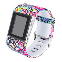 Newest Colorful Flower Surge Bands，Soft Silicone Band with Metal Buckle Bracelet Strap Replacement Band for Women Men Girls Replacement Accessories Fitness Wristband Sport (S, Colorful Picture)