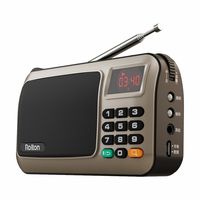 Rolton W405 Portable Mini FM Radio Speaker Music Player TF Card for PC iPod Phone with LED Display (Gold)