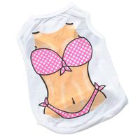 haoricu Puggy Clothes, Pet Dog Summer Ventilate Vest Casual T-Shirt Chest Muscle Bikini (L, A)