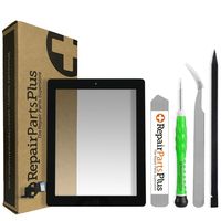 RepairPartsPlus iPad 2 Screen Replacement Glass Touch Digitizer Premium Repair Kit with Must Have Parts/Home Button (Black)
