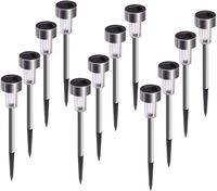 Solar Garden Lights, 12Pack Solar Lights Outdoor - Waterproof, Stainless Steel Outdoor Solar Lights, LED Solar Powered Landscape Lighting for Yard Patio Walkway Landscape In-Ground Spike Pathway