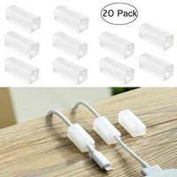 FOMTOR Cable Holder Desk Cable Holder Cord Management Adhesive Cord Organizer for Charger Cord, Mouse Cable, USB Cable, Power Cords Network Cable Perfect for Desk,Wall,Car (White,20 Pack)