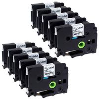 Label KINGDOM 10 Pack Compatible with Brother P Touch Label Tapes TZe-231 12mm 0.47 inch Laminated White Tape Replace for P-Touch Label Maker PTD210 PTH100 PTH110 PTD400 PTP700, 8m 26.2 Feet