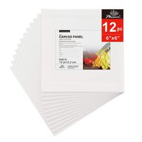 PHOENIX Painting Canvas Panel Boards - 6x6 Inch / 12 Pack - 1/8 Inch Deep Super Value Pack for Oil & Acrylic Paint