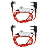 KENMAX Earpiece Headset Red for 2 PIN Baofeng BF-F8HP GT-3 BF-F9V2+ UV-6R UV-5X GT-1 Wouxun KG-UV8D KG-UV6D KG-UV899 (2 Pack)