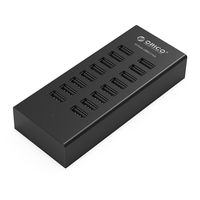 ORICO Powered USB hub, 16 Ports Powered Industrial Grade USB 2.0 Hub with Detached 3.3' Data Cable, 12V 2.5A Power Adapter for Laptop and Desktop