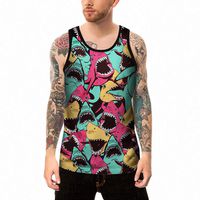 Personality Mens 3D Print Whale Casual Slim Short-sleeved Shirt Top Blouse