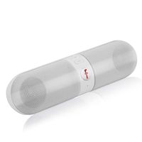Pill Shape Wireless Bluetooth Outdoor Speaker Portable Speaker Support FM TF U-Disk (Color : White)