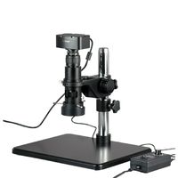 AmScope H800-10MA Digital Monocular Inspection Microscope, 0.7X-5.0X Zoom Objective, 11X-80X Magnification, 4-1/8" Working Distance, Pillar Stand, 110V-240VIncludes 10.7MP Camera with Reduction Lens and Software
