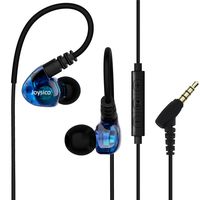 Joysico Sports Headphones Wired Over Ear In-ear Earbuds for Kids Women Small Ears, Earhook Earphones for Running Workout Exercise Jogging, Ear Buds with Microphone and Volume for Cell Phones MP3 Blue